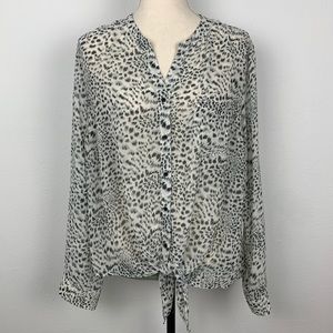 Vioblue button down sheer blouse